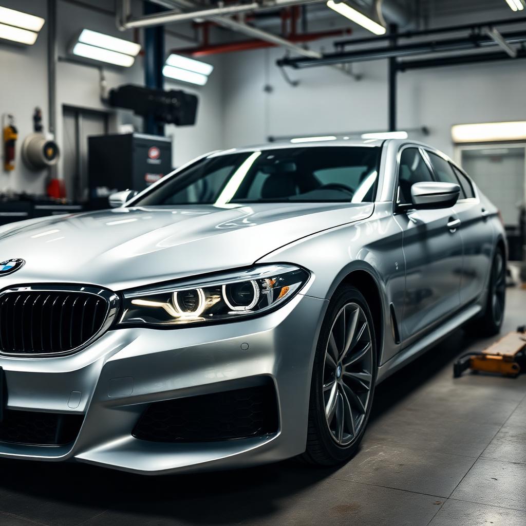 BMW panel repair in progress